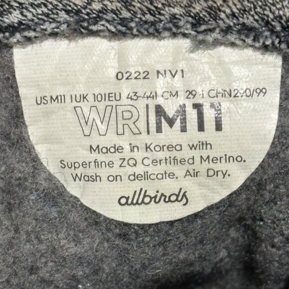 Allbirds Men's Wool Runners Gray Marino Wool Size 11 - Picture 9 of 9